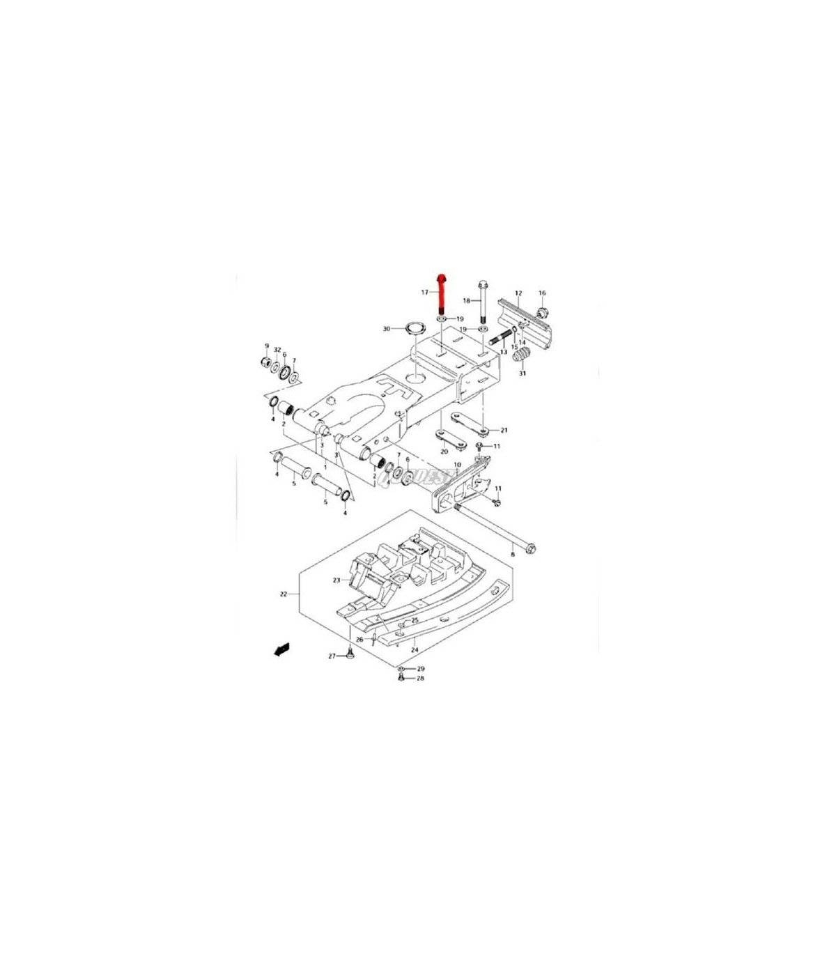 Tornillo Buje Largo Original Suzuki LTZ 400 (Nº17)